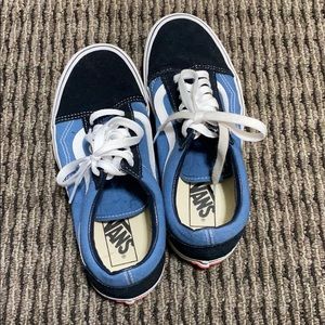 Black and blue Vans